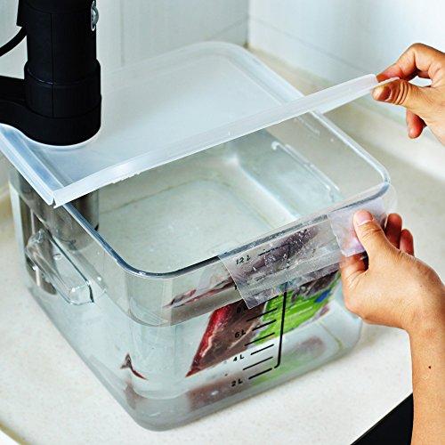 EVERIE Collapsible Hinged Sous Vide Container Lid Compatible with Anova Culinary Precision Cooker and 12,18,22 Quart Rubbermaid Container (Corner Mount)