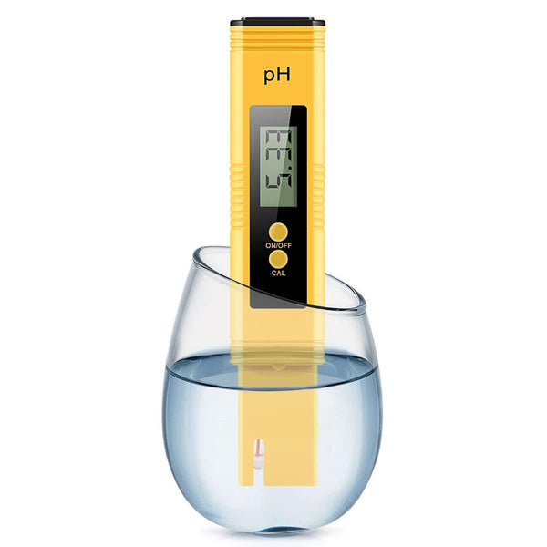 Digital PH Meter, Cakie PH Meter 0.01 PH High Accuracy Water Quality Tester 0-14 PH Measurement Range Household Drinking, Pool Aquarium Water PH Tester Design ATC（Orange）