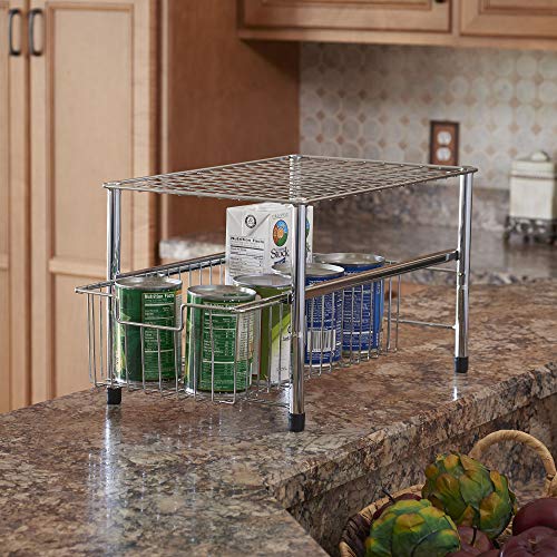 Household Essentials 1265B-1 Glidez Under Sink Sliding Organizer | Pull Out Cabinet Shelf | Wood | 11.5 Inches Wide