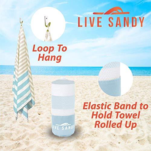 Live Sandy Microfiber Beach Towel - Oversized Beach Towel - Quick Dry Travel Beach Towel Oversized - Microfibre Pool Towels - Beach Accessories - Sand Free Beach Blanket - Absorbent Bath Towel