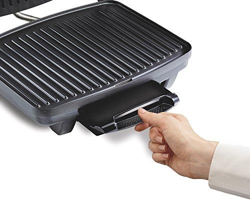 Hamilton Beach Electric Panini Press Grill with Locking Lid, Opens 180 Degrees for Any Sandwich Thickness (25460A) Nonstick 8" x 10" Grids Chrome Finish