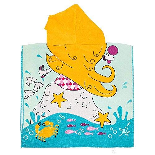 AYUQI Kids Poncho Towel for Bath Beach Swimming Hooded Towel, Kids Soft Cartoon Bathrobe Fast Drying Towel for Girls