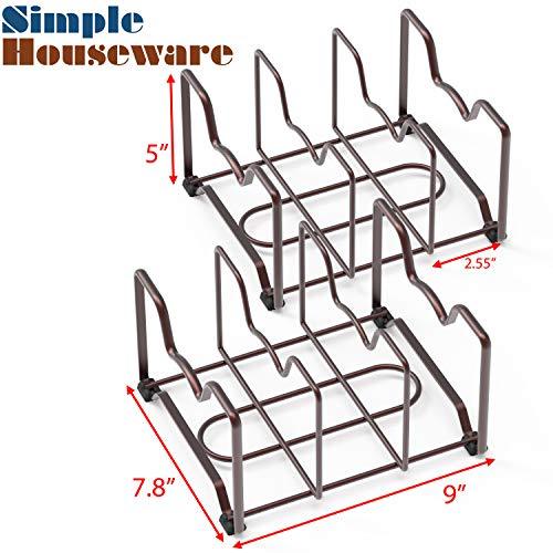 2 Pack - SimpleHouseware Kitchen Cabinet Pantry and Bakeware Organizer Rack Holder, Silver