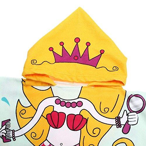 AYUQI Kids Poncho Towel for Bath Beach Swimming Hooded Towel, Kids Soft Cartoon Bathrobe Fast Drying Towel for Girls