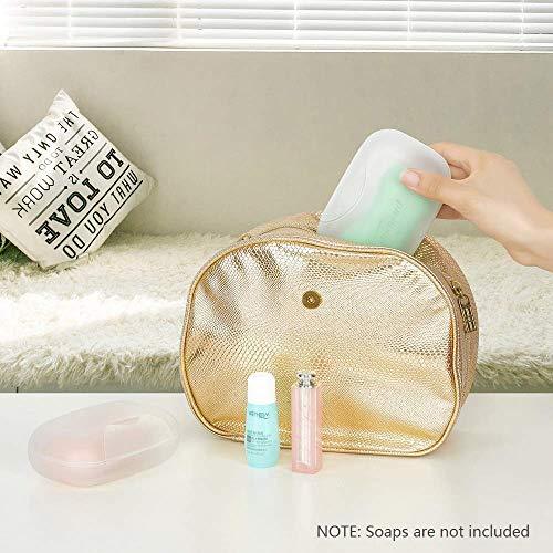 Soap Box Holder, 2-Pack Soap Dish Soap Savers Case Container for Bathroom Camping Gym Vonpri (Clear)