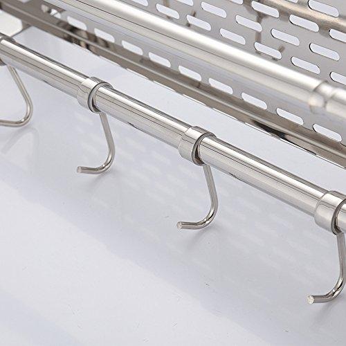 Bathroom Shelf Rack,AIYoo Bathroom Shelves Towel Rack with Hooks,3 tier Wall Mounted Stainless Steel Rack Organization for Storage Hanging Holder in Kitchen Bathroom