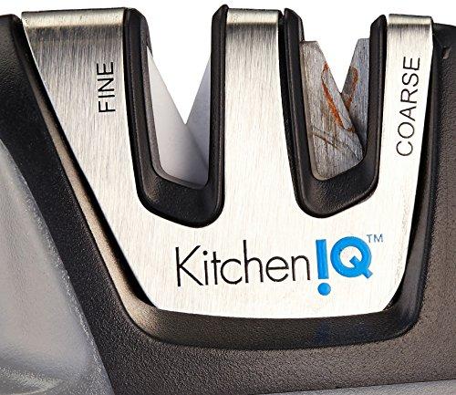 KitchenIQ 50009 Edge Grip 2-Stage Knife Sharpener, Black