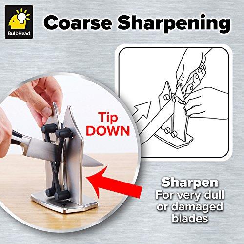 Official As Seen On TV Bavarian Edge Kitchen Knife Sharpener by BulbHead, Sharpens, Hones, & Polishes Serrated, Beveled, Standard Blades