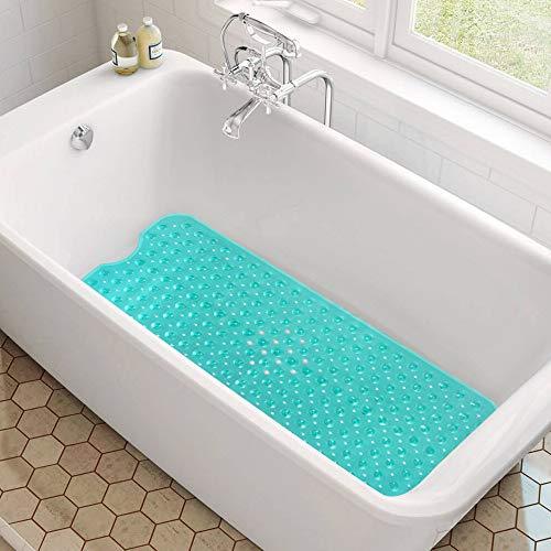 YINENN Bath Tub Shower Mat 40x16 Inch Non-Slip and Latex Free,Bathtub Mat with Suction Cups,Machine Washable Eco-Friendly Bath Mat (Clear)