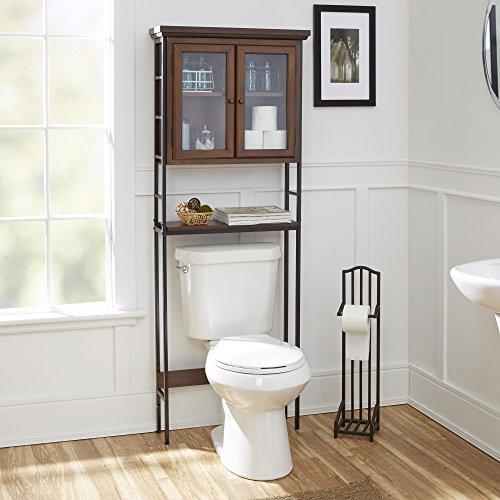 Silverwood Leighton Bathroom Collection 3-Tier Space Saver with Glass Doors 3, 67.5" H