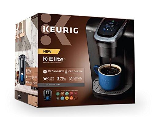 Keurig K-Elite Single Serve K-Cup Pod Coffee Maker, with Strong Temperature Control, Iced Coffee Capability, 12oz Brew Size, Programmable, Brushed Slate