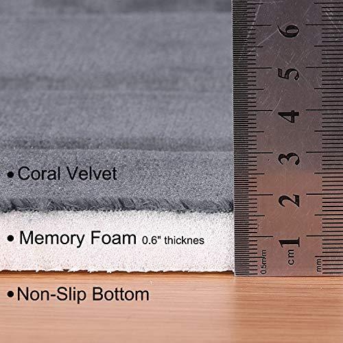 Buganda Memory Foam Soft Bath Mats - Non Slip Absorbent Bathroom Rugs Rubber Back Runner Mat for Kitchen Bathroom Floors 16"x47", Grey