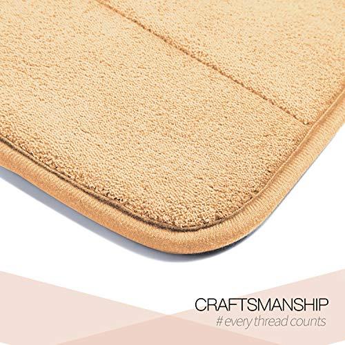 BETUS Luxury Memory Foam Bath Mat - Water Absorbent, Super Cozy and Non-Slip Backing - Luxurious Velvet Comfort Bathroom Rug - 17"x24" (Black)