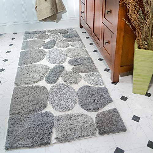 Chesapeake Merchandising Pebbles Cotton 24 in x 60 in Bath Runner, Spa