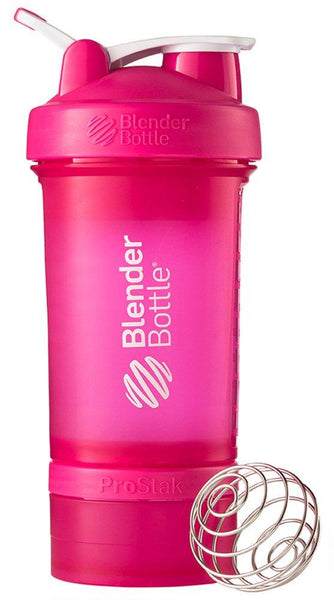 BlenderBottle ProStak System with 22-Ounce Bottle and Twist n' Lock Storage, All Black