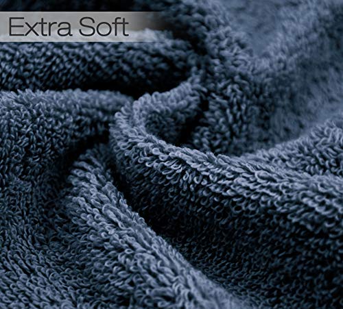 Cleanbear Pure Cotton Wash Cloths Face Cloths, 6 Colors per Set, 13 x 13 Inches (Light Blue, Jade Green, Light Green, Grey, Light Grey, Pink)