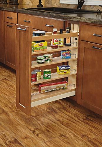 Rev-A-Shelf - 448-BCBBSC-5C - 5 in. Pull-Out Wood Base Cabinet Organizer with Ball-Bearing Soft-Close Slides