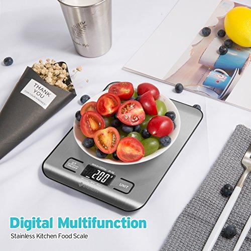 Etekcity Food Digital Kitchen Weight Scale Grams and Ounces, Small, Backlit, Stainless Steel