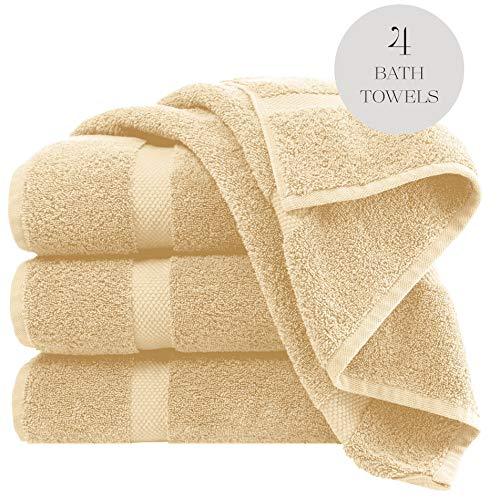 Luxury White Bath Towels Large - Circlet Egyptian Cotton | Highly Absorbent Hotel spa Collection Bathroom Towel | 27x54 Inch | Set of 4