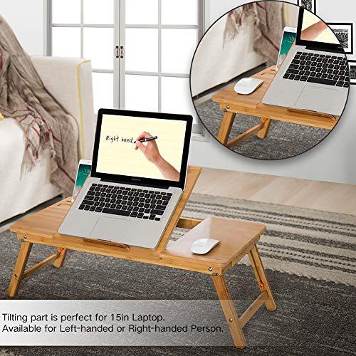 Laptop Desk, NNEWVANTE Bamboo Laptop Table Adjustable Lap Tray Bed Serving Tray BWZ-ZS71L