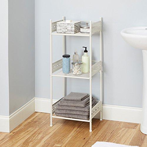 Silverwood Filigree Bathroom Collection Floor Shelf, 36" H, White