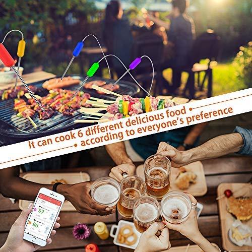 Bluetooth Meat Thermometer Wireless Digital BBQ Thermometer Instant Read Cooking Food Thermometer with 6 Probes Used for Smoker Kitchen Oven Grill Support iOS & Android by ThermoOne