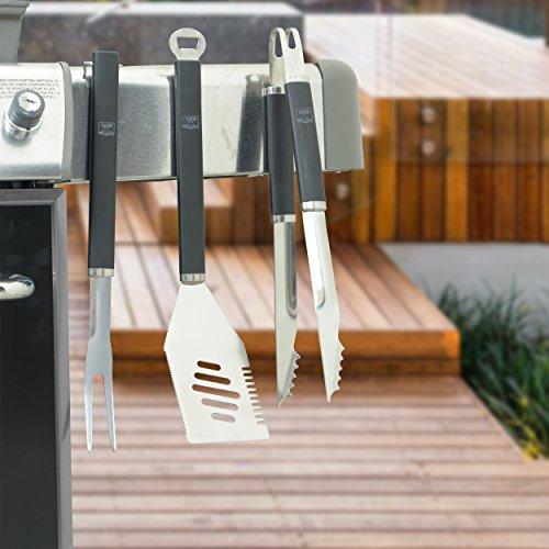 Yukon Glory 4 Pc Professional Grilling Tools Set, Strong Magnets Attaches to Your Grill, Ensure Surface is Magnetic