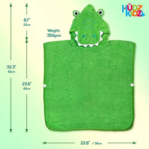 Hudz Kidz Hooded Towel for Kids & Toddlers, Ideal at Bath, Beach, Pool (Blue Shark)