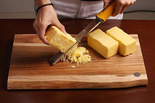 Deiss PRO Citrus Zester & Cheese Grater — Parmesan Cheese Lemon, Ginger, Garlic, Nutmeg, Chocolate, Vegetables, Fruits - Razor-Sharp Stainless Steel Blade Wide Dishwasher Safe