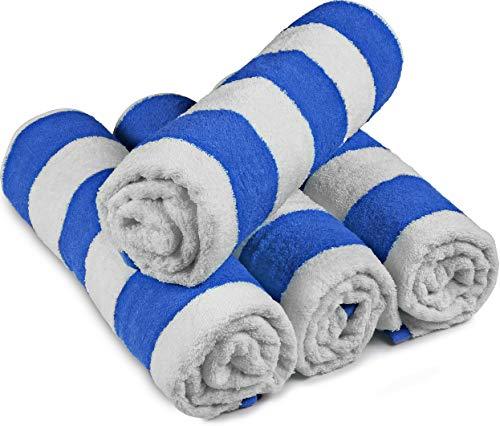 Utopia Towels Cabana Stripe Beach Towels (4 Pack, 30 x 60 Inches) - Large Pool Towels, Variety Pack