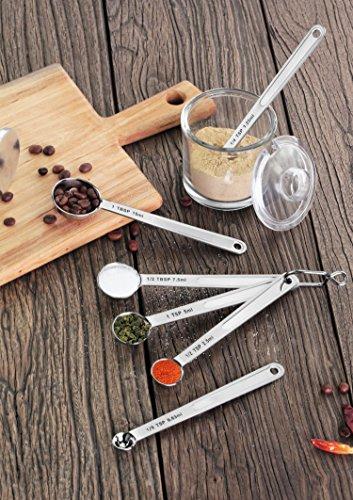 New Star Foodservice 42917 Stainless Steel Measuring Spoons and Cups Combo, Set of 8, Silver