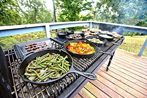 Lodge 10.5 Inch Square Cast Iron Grill Pan. Pre-seasoned Grill Pan with Easy Grease Draining for Grilling Bacon, Steak, and Meats.