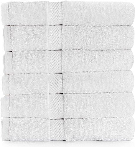 Utopia Towels Cotton Bath Towels, 6 Pack, (24 x 48 Inches), Pool Towels and Gym Towels, White