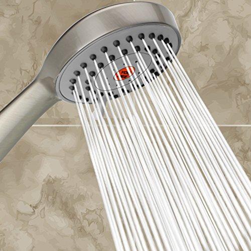 YOO.MEE High Pressure Handheld Shower Head with Powerful Shower Spray against Low Pressure Water Supply Pipeline, Multi-functions, Bathroom Accessories w/ 79'' Hose, Bracket, Flow Regulator, Chrome