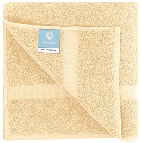 Luxury White Bath Towels Large - Circlet Egyptian Cotton | Highly Absorbent Hotel spa Collection Bathroom Towel | 27x54 Inch | Set of 4