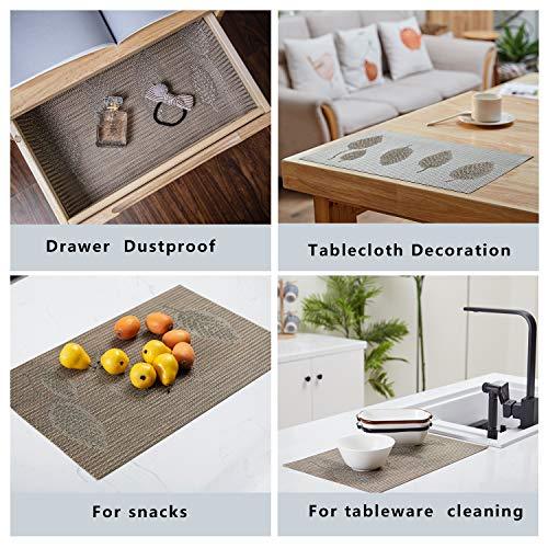 TOP BEAUTY Placemats Set of 6 Woven Vinyl Table Mats PVC Heat Insulation Stain Resistant Non Slip Kitchen Dining Table Decoration