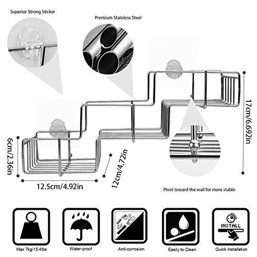 VIAV Bathroom Shelf Organizer Storage Adhesive Shower Caddy Basket Stainless Steel No Drilling No Rusting (Style A)