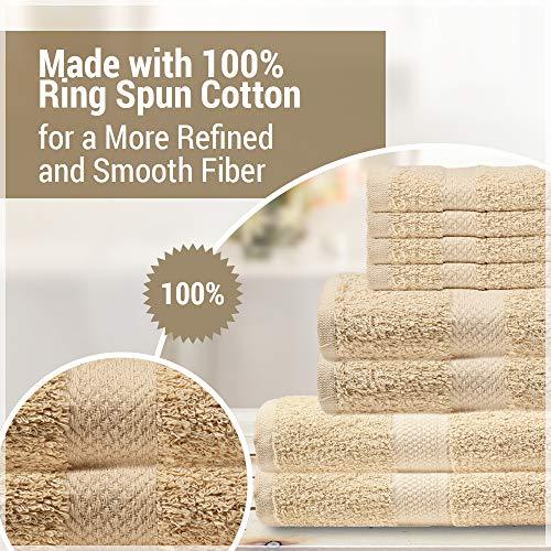 CrystalTowels 7-Pack Bath Towels - Extra-Absorbent - 100% Cotton - 27" x 52"