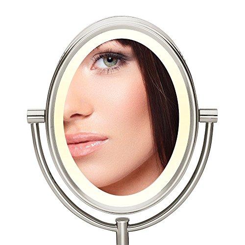 Conair Double-Sided Lighted Makeup Mirror - Lighted Vanity Mirror; 1x/7x magnification; Polished Chrome Finish