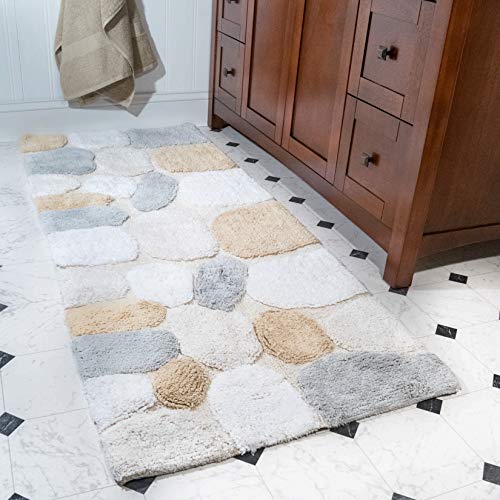 Chesapeake Merchandising Pebbles Cotton 24 in x 60 in Bath Runner, Spa