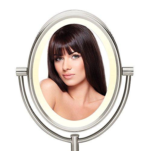 Conair Double-Sided Lighted Makeup Mirror - Lighted Vanity Mirror; 1x/7x magnification; Polished Chrome Finish