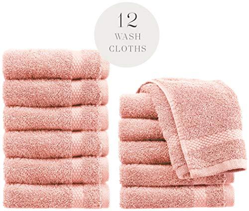 WhiteClassic Luxury Washcloths for Bathroom-Hotel-Spa-Kitchen - Circlet Egyptian Cotton - Highly Absorbent Hotel Quality Face Towels - Bulk Set of 12 - White