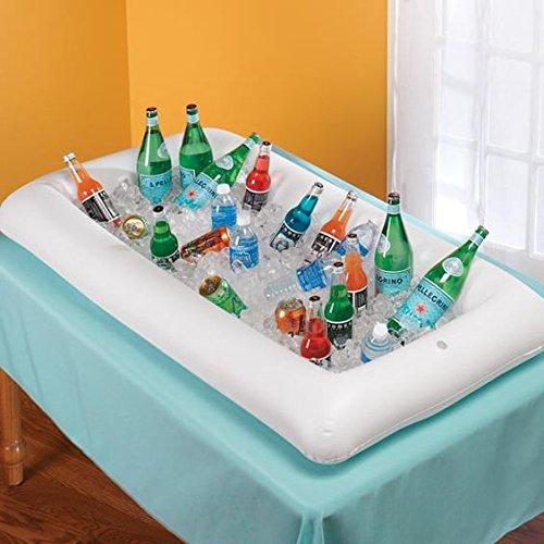 2 PCS Inflatable Serving/Salad Bar Tray Food Drink Holder - BBQ Picnic Pool Party Buffet Luau Cooler,with a drain plug