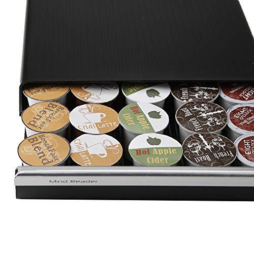 Mind Reader Coffee Pod Storage Drawer for K-Cups, Verismo, Dolce Gusto, Holds 30 K-Cups, 35 CBTL, Verismo, Dolce Gusto, Black