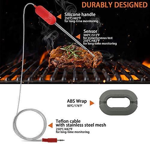 Bluetooth Meat Thermometer Wireless Digital BBQ Thermometer Instant Read Cooking Food Thermometer with 6 Probes Used for Smoker Kitchen Oven Grill Support iOS & Android by ThermoOne