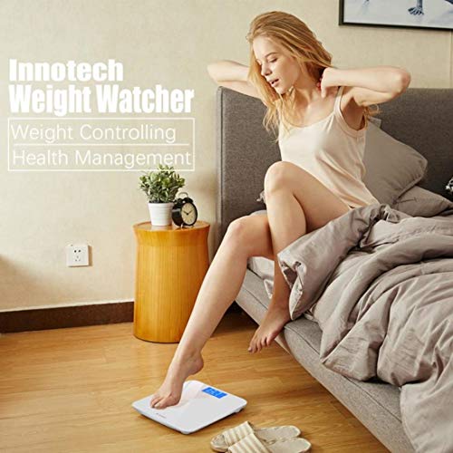 Innotech® Digital Bathroom Scale with Easy-to-Read Backlit LCD (White)