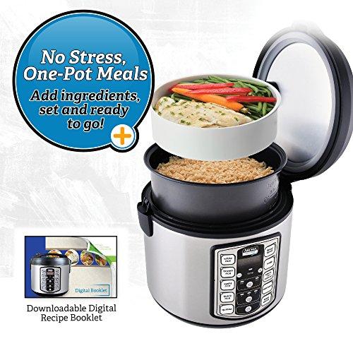 Aroma Housewares 20 Cup Cooked (10 cup uncooked) Digital Rice Cooker, Slow Cooker, Food Steamer, SS Exterior (ARC-150SB)