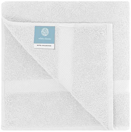 Luxury White Bath Towels Large - Circlet Egyptian Cotton | Highly Absorbent Hotel spa Collection Bathroom Towel | 27x54 Inch | Set of 4