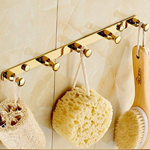 IYUEGO Gold Finish Bathroom Double-Deck Brass Material Triangular Storage Basket