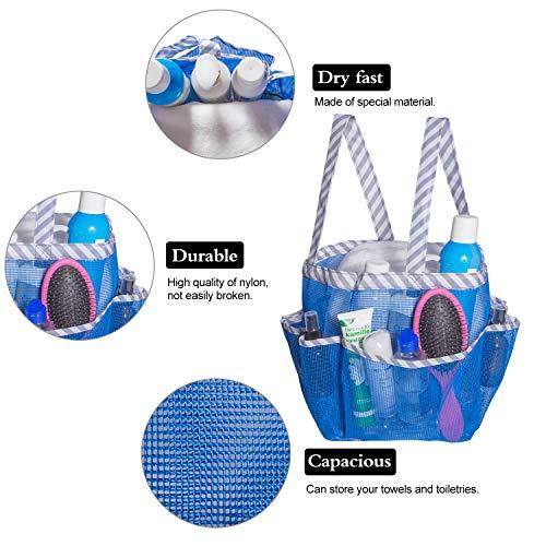 Attmu Mesh Shower Caddy, Quick Dry Shower Tote Bag Oxford Hanging Toiletry and Bath Organizer for Shampoo, Conditioner, Soap and Other Bathroom Accessories, Black, A-Black